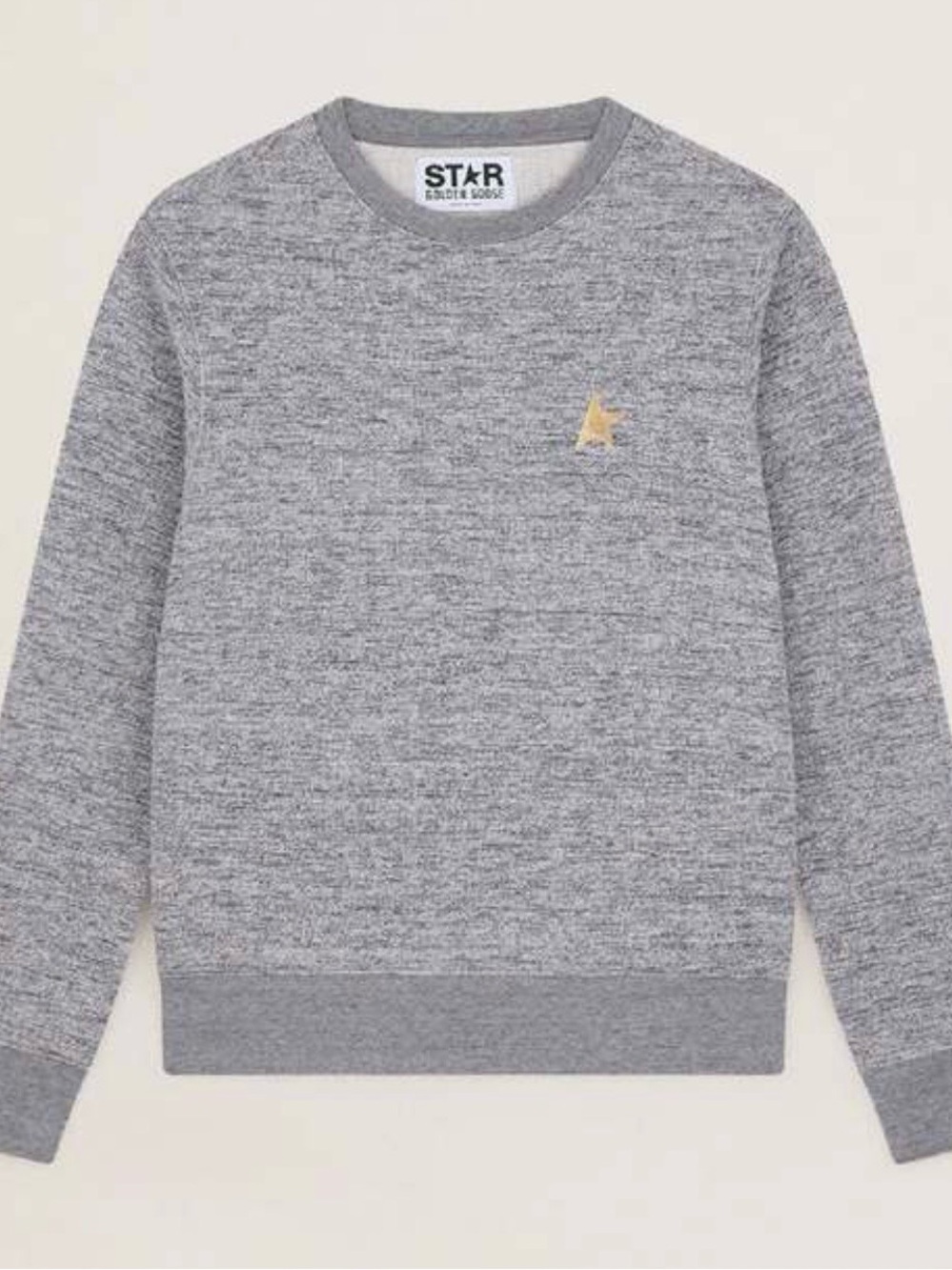 NWT GOLDEN GOOSE ATHENA STAR SWEATSHIRT - GRAY MELANGE/GOLD STAR large
